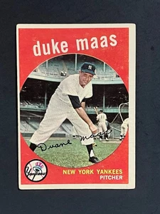 1959 Topps Duke Maas #167 New York Yankees Vg/Ex - Picture 1 of 2