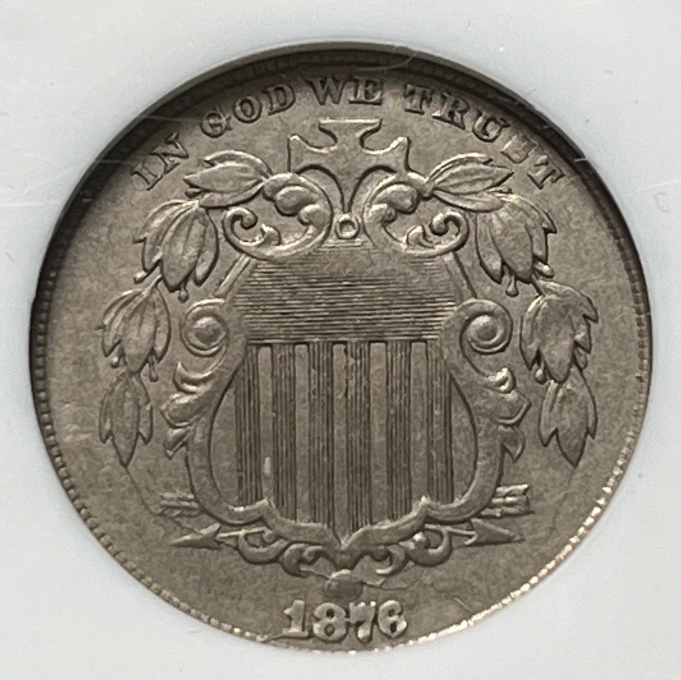 1876 Shield nickel, NGC graded XF-45 - better date - Image 1 of 4