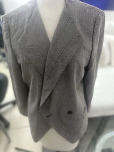 Blazer profesional Linda Allard Ellen Tracy para mujer talla 4 gris hombreras - Imagen 1 de 18