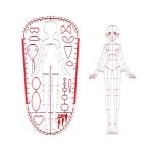 Q version Body Style Drawing Ruler Body Model Ruler Illustration Template Tool - Picture 1 of 7