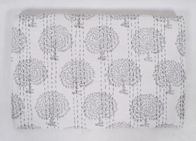 Double Vintage Tree Kantha Quilt Blanket Bedspread Coverlet Bed Runner - Image 1 of 4