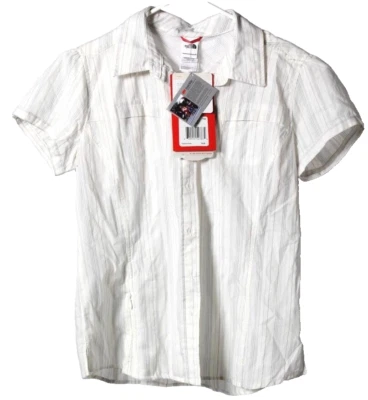 NWT North Face Hayes Burst Women's Gray/White Striped S/S Bike Jersey L - $70 - Image 1 of 3