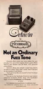 vtg 70s TYCOBRAHE OCTAVIA PEDAL MAGAZINE PRINT AD FuzzTone Effect Pinup Clipping - Picture 1 of 1