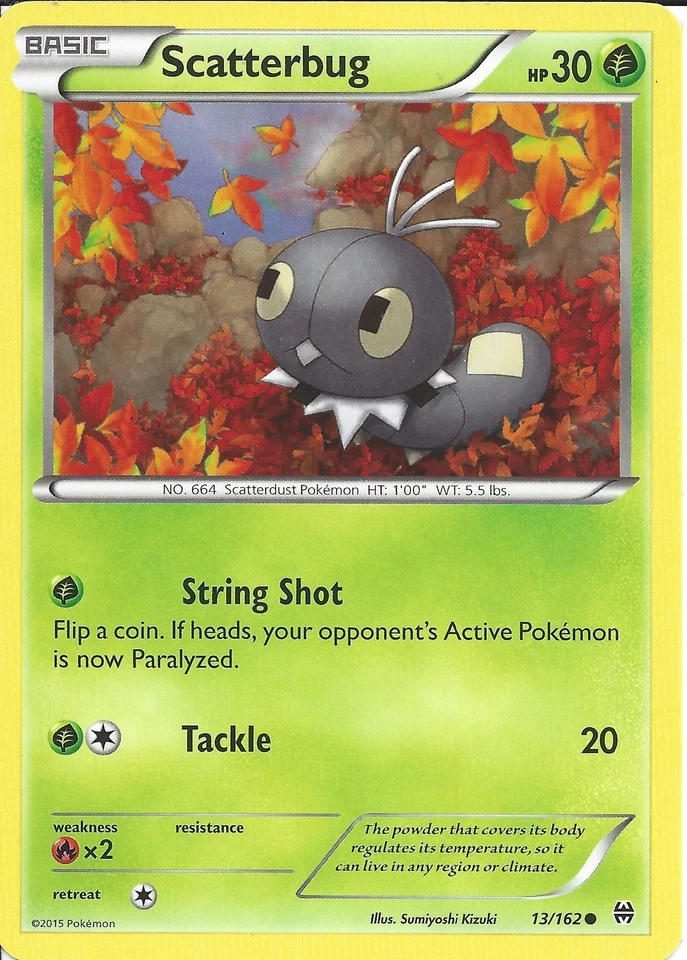 13/162 Scatterbug Common: Pokemon Trading Card Game XY-08 Break Through - Image 1 of 1