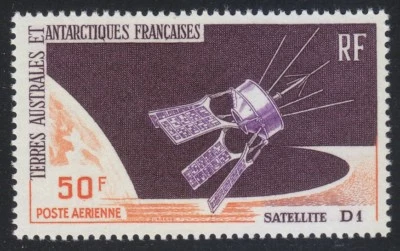 TAAF 1966 MNH Sc C11 Mi 35 French Satellite D-1 Issue. Space. LUXE ** - Image 1 of 2