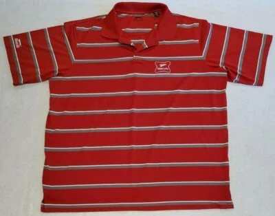 Polo de golf Slazenger para hombre talla XXL 2XL Miller rojo claro a rayas raro usado en excelente estado Foto 1 de 4