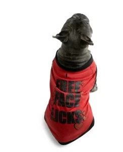Jolly Knits Xl Black & Red Combo "Free Face Licks" Dog Shirt - Picture 1 of 3