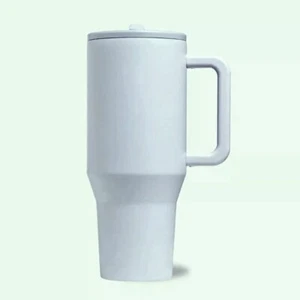 40oz Tumbler With Handle Straw Lid Insulated Tumbler Thermos Travel Coffee Mug - Picture 1 of 12