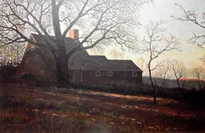 Silhouette of Old Hoxie House , Sandwich Massachusetts 1970s print by Eric Sloan - Picture 1 of 1