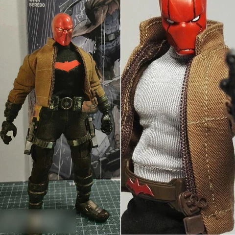 Red Hood Jason Todd Clothes Set Outfit 1/12 for 6in MEZ Action Figure Accessory Cover