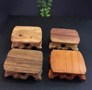 4pcs Wood Solid Wood Base Pedestal Stand For Crystal Decoration Randomly Send - Imagen 1 de 6