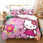 Girl Hello Kitty Flower Ball Quilt Duvet Cover Set Soft Bedding Home Textiles