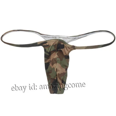 Men's Camouflage Smooth Bikini Thongs G String Sport Pouch Underwear Swim Tangas - Image 1 of 3