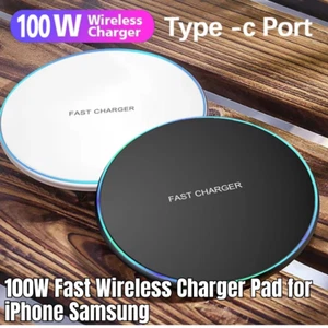 100W Fast Wireless Charger Pad for iPhone Samsung Galaxy Xiaomi Charging Station - Photo 1 sur 17