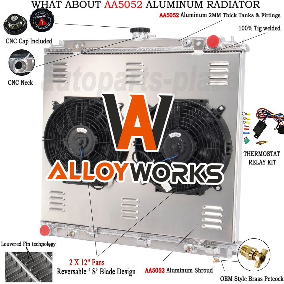 For 2005-2018 Nissan Frontier Pathfinder Xterra 4.0L 3 ROW Radiator & Shroud Fan - Изображение 1 из 4