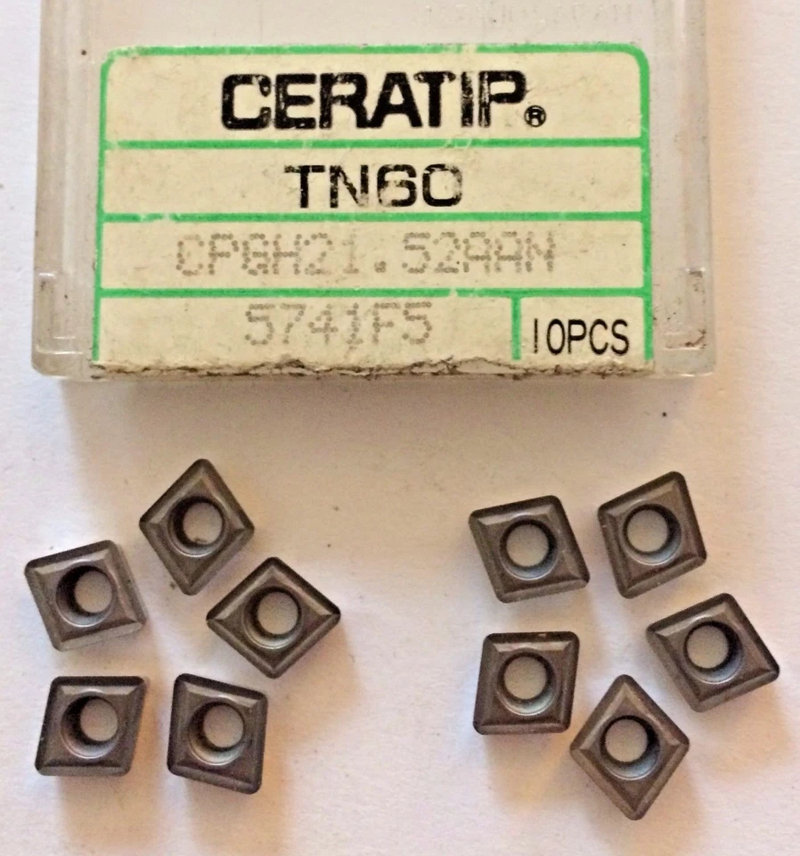 Ceratip Carbide Inserts-TN60 CPGH21.52AAN 5741FS -Qty.10 NEW - Image 1 of 1