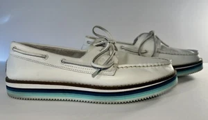 Sperry Women's Authentic Original Stacked EVA Boat Shoe Women’s 8.5 White & Blue - Picture 1 of 8