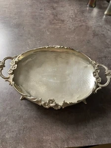 Antique Solid Sterling Silver Hand Made German Ornate footed Central piece,266G - Picture 1 of 8