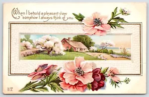 Postcard Countryside Pleasant View Flowers Posted 1913 Vintage - Picture 1 of 2