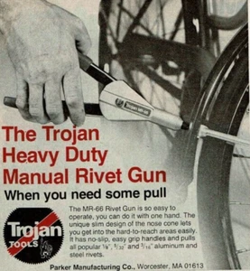 1978 Vintage Print Ad The Trojan Tools Heavy Duty Manual MR-66 Rivet Gun Pull - Bild 1 von 2