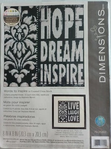 NEU ABMESSUNGEN GEZÄHLTES KREUZSTICH-KIT. 'WORDS TO INSPIRE' SAMPLER.  - Bild 1 von 2