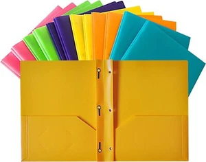 12 Pack Two Pocket Folders With 3 Metal Prong Fasteners 2 Pocket Portfolio Folde - Picture 1 of 4