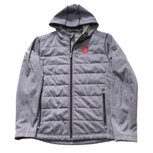 Men's Size M Cleveland Guardians Cutter & Buck Gray Evoke Hybrid Eco Softshell - Picture 1 of 12
