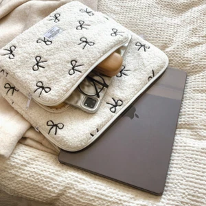 Women Bowknot Butterfly Laptop Computer Sleeve Bag For Macbook For Lenovo - Afbeelding 1 van 16