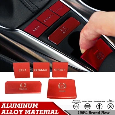 Cubierta de interruptor de panel de cambio de marchas de aluminio rojo accesorios para Toyota Camry 2018-22 Foto 1 de 4
