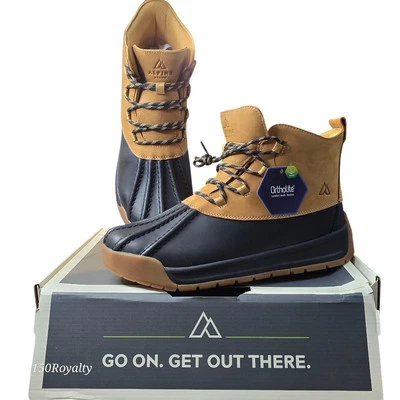 Alpine Design Men's Leather Black & Tan Gavin Duck Boots Size 11 New In Box - Image 1 of 4