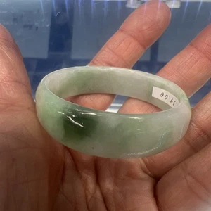 Gorgeous Natural Real Chinese White N Green Jade Baby Bangle Jade 42mm Beautiful - Picture 1 of 17