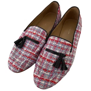 Ann Taylor Mehrfarbige Tweed/Leder Büro/Arbeit/Freizeit/Preppy Slipper Halbschuhe-8 - Bild 1 von 6