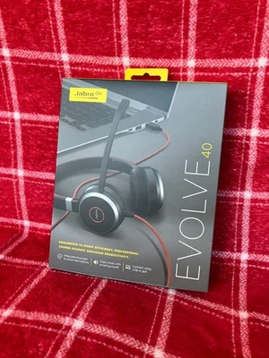 Jabra Evolve 40 UC Stereo Over The Ear Headsets - NEW IN BOX - Image 1 of 3