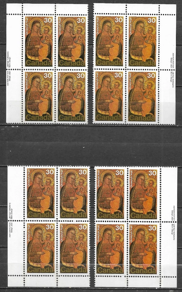 pk03279:Stamps-Canada #775 Christmas 30 cent Plate Block Set-MNH - Image 1 of 1