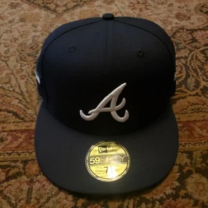 NUEVA Gorra Ajustada Atlanta Braves New Era 59FIFTY 5950 Gorra Talla 7 3/8 Auténtica MLB - Imagen 1 de 4