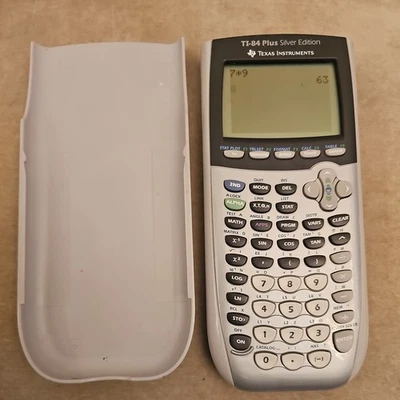 TEXAS GREY GRAPHING CALCULATOR And COVER WORKING VGC SAS SEE  - Image 1 of 4
