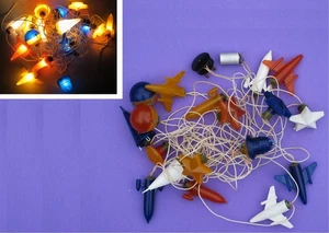 USSR Sputnik Rocket Christmas ELECTRIC SPACE GARLAND 1960 Soviet Ornament - Picture 1 of 7