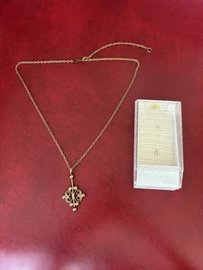 Kalevi Sara Finland MCM Bronze Modern Geometric 2” Pendant 26” Chain w/ Box - Picture 1 of 4