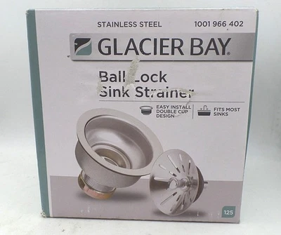 GLACIER BAY 7044-108SS CERRADURA BOLA COCINA FREGADERO COLADOR, ACERO INOXIDABLE PULIDO Foto 1 de 3