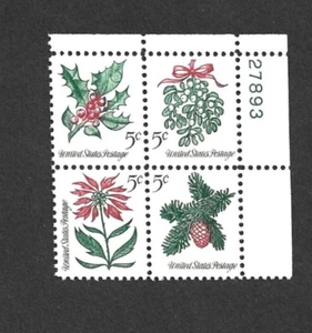 US STAMP 1254-57 PLATE BLOCK 5 CENT CHRISTMAS 1964 MINT NH OG FREE SHIP - Picture 1 of 1