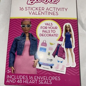 16 Hallmark Valentine’s Day Kid My Barbie Ken You Stickers Cards Heart Friends - Picture 1 of 7