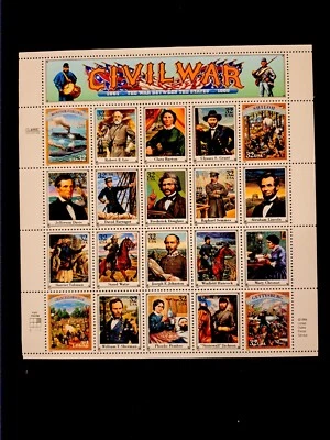 Civil War Sheet of 20 Stamps 32 Cent - Image 1 of 2