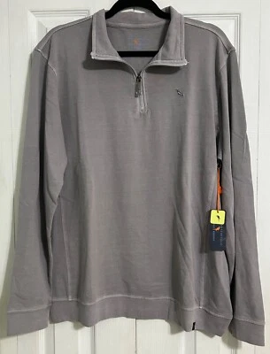 NWT Margaritaville Island Reserve Men’s Large Long Sleeve Pullover Gray 1/4 Zip - Image 1 of 4