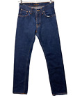 Nudie Jeans Co. Jeans Hommes Average Joe W30 L34 Bleu Foncé Sec Heavy Denim S199