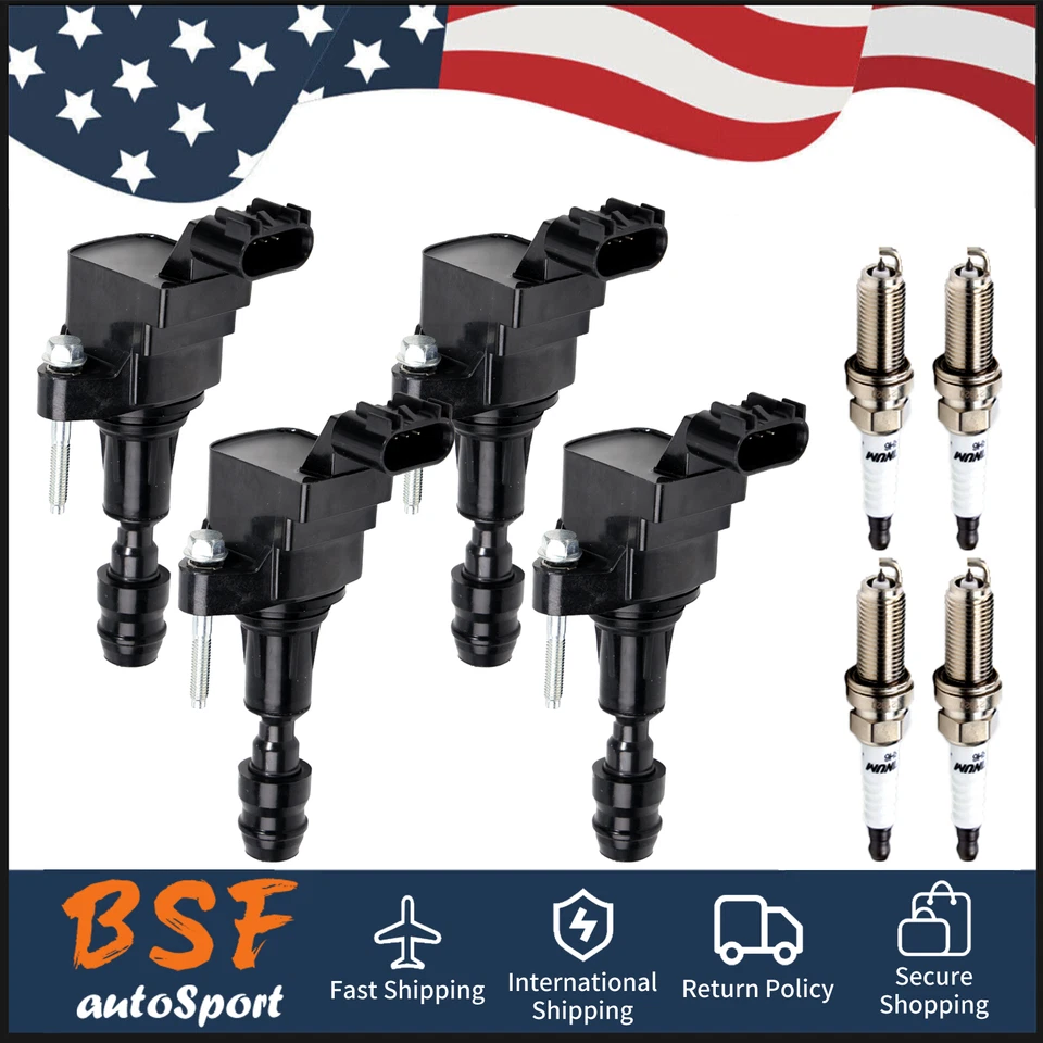 4X Ignition Coil & 4X Spark Plug For Chevy Equinox Buick GMC Terrain 2.4L UF491 - Изображение 1 из 4