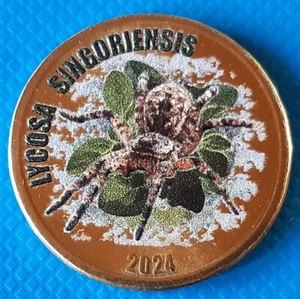 Isla de Chiloe 2 pounds 2024 UNC Wolf Spider Lycosa Singoriensis Colorized - Picture 1 of 2