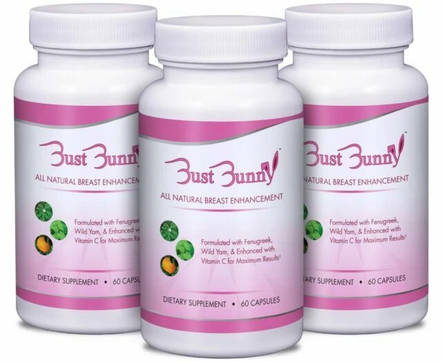 Bust Bunny Natural Breast Enhancement Pills with Vitamin C - 3 Month Supply