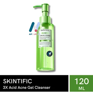 SKINTIFIC 3X Acid Acne Gel Cleanser Salicylic Oily Skin Moisture Cool Calm 120ml - Picture 1 of 23