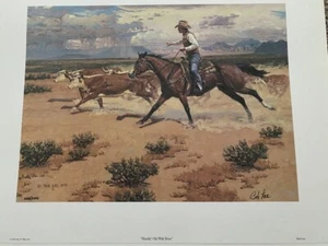 "HEADIN' OLD WILD BOSS" LIMITED EDITION PRINT BY BOB LEE*SIGNED AND NUMBERED* - Picture 1 of 2