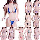 Women Lingerie Glossy Bikini Erotic Underwear Halter Beachwear Sexy Swimsuit